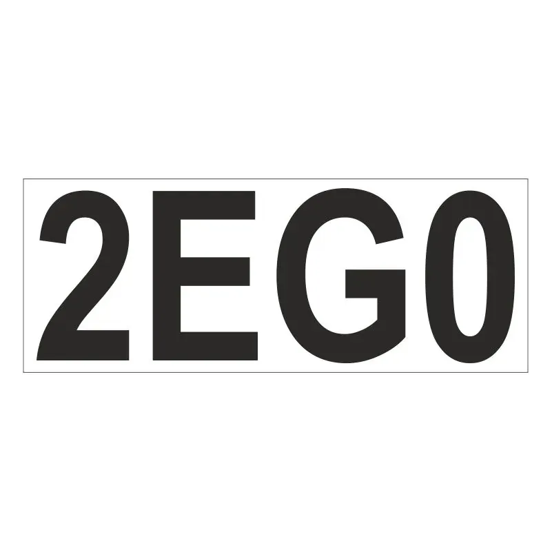 Size & type code 20G1 als zwarte cleancut sticker