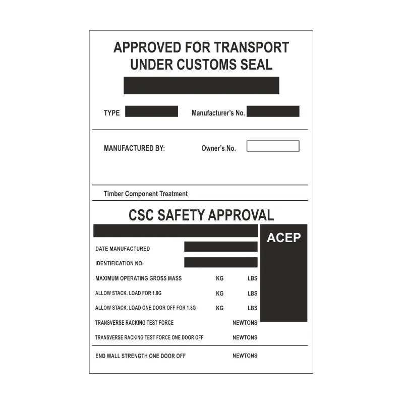CSC data plate 13