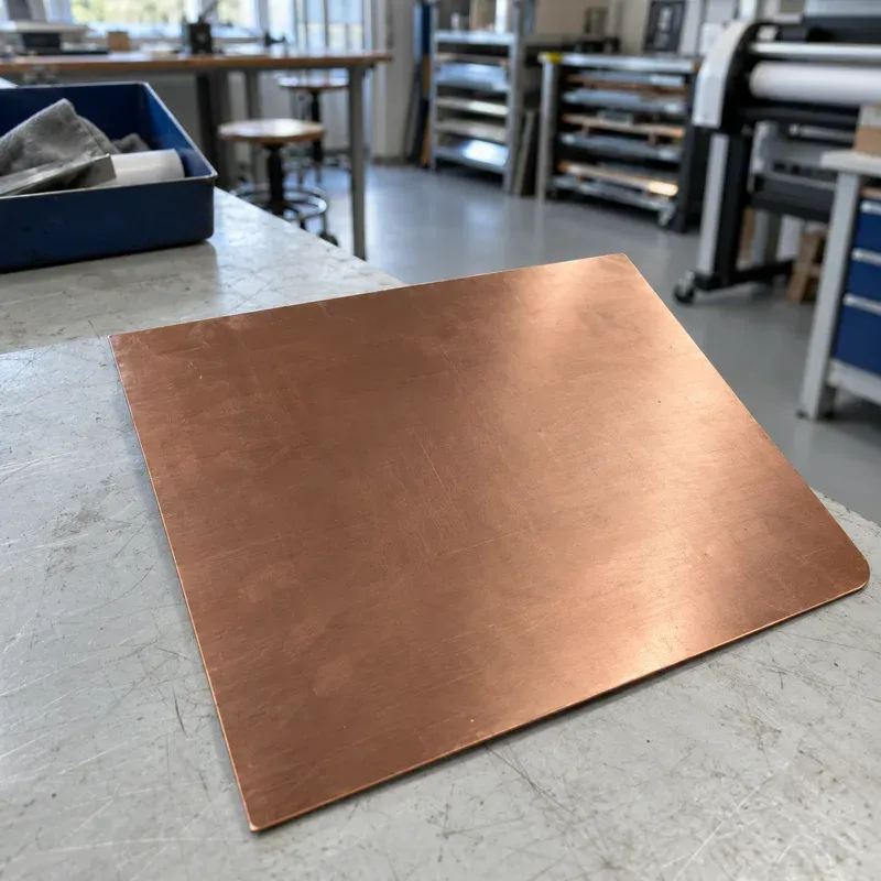 Copper sheet, close-up.