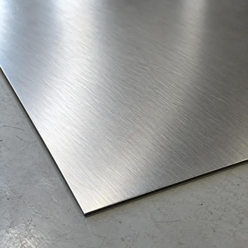Brushed stainless steel, close-up.