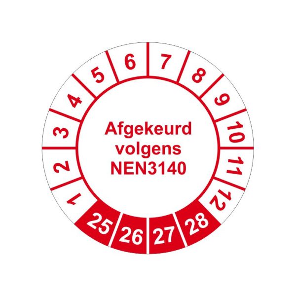 Keuringssticker - Afgekeurd - Volgens NEN3140