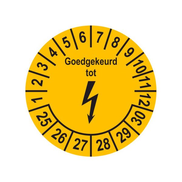 Keuringssticker - Elektrische installaties - Goedgekeurd tot