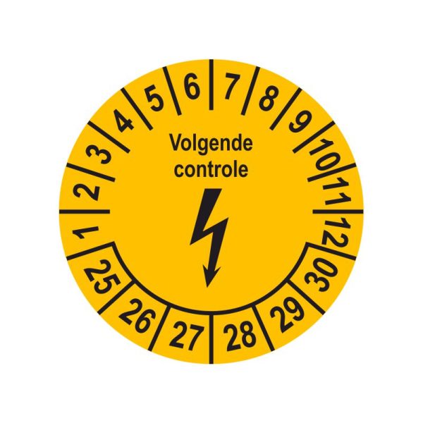 Keuringssticker - Elektrische installaties - Volgende controle