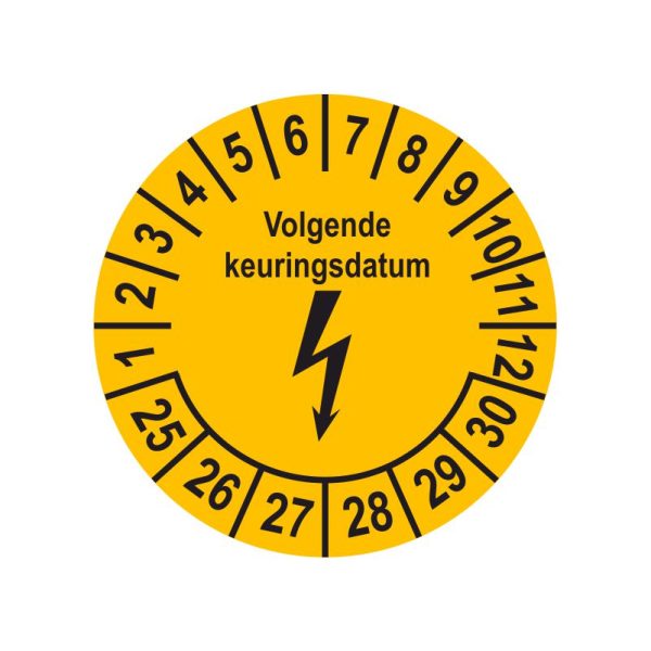 Keuringssticker - Elektrische installaties - Volgende keuringsdatum