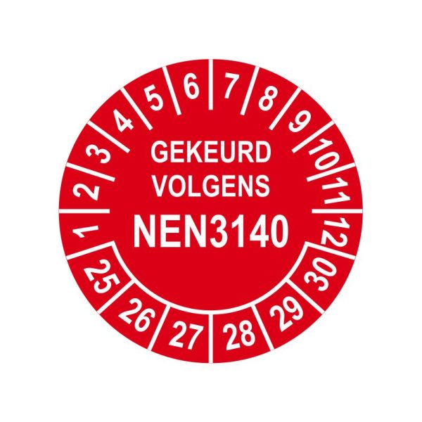 Keuringssticker 2025 - Gekeurd volgens NEN3140