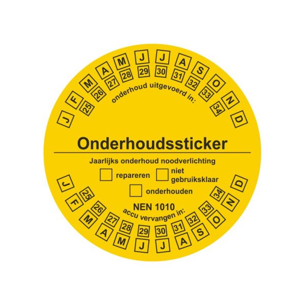 Onderhoudssticker Noodverlichting