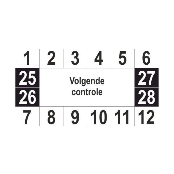 Keuringssticker - Zwart wit - Volgende controle